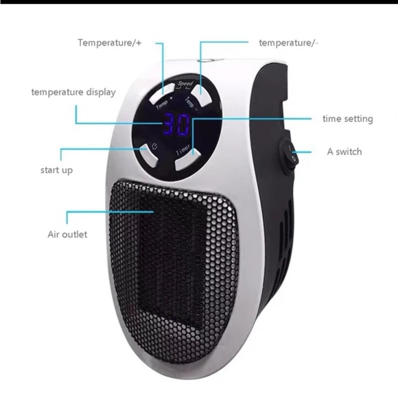 NWT Wall Plugin Portable Heater with remote control - Picture 2 of 13